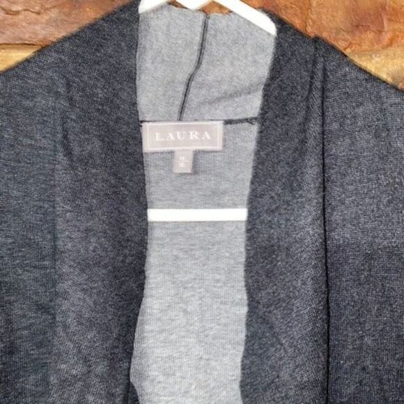 Laura Open Front Asymmetrical Cardigan Sweater Women's Size Medium - Picture 3 of 6